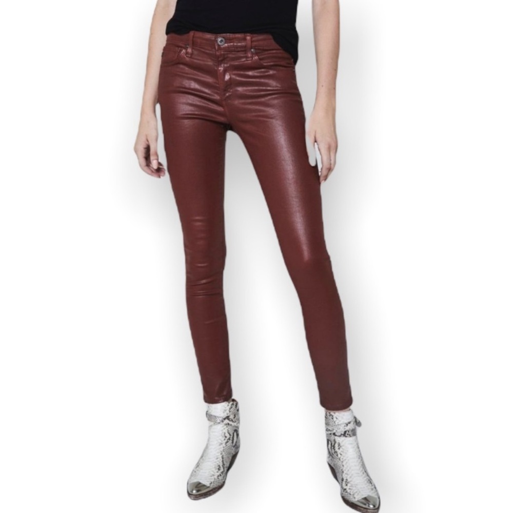 AG Adriano Goldschmied The LEGGING ANKLE Super Skinny ankle Red Burgundy 26R NEW